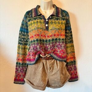 The Limited Colorful Knit V-Neck Sweater